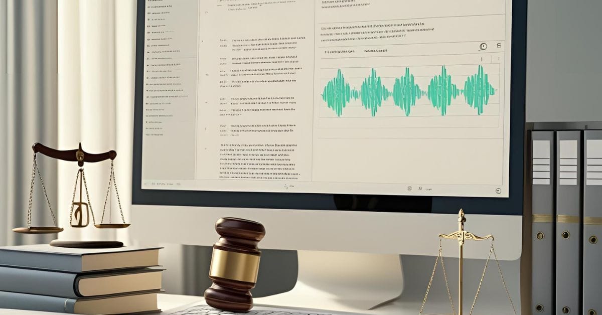 BPO team providing legal transcription services with court recordings and documents.