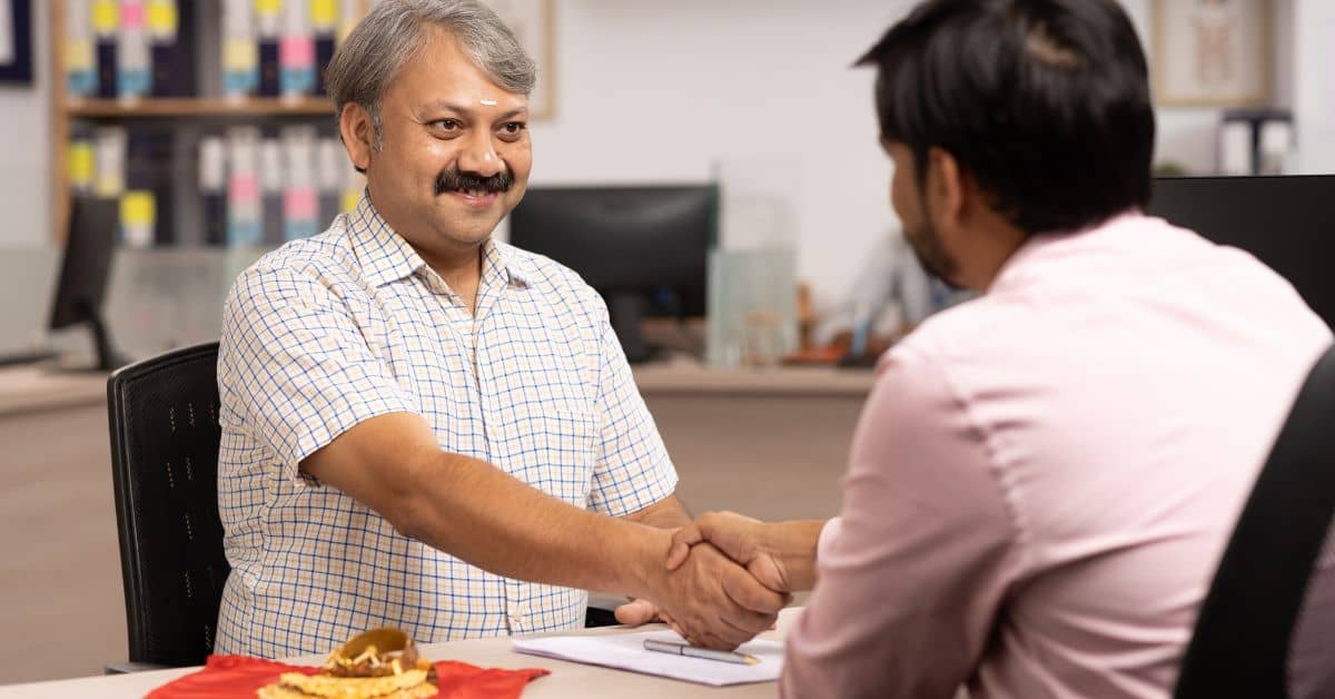 Modern banking customer interacting with digital services for improved experience.
