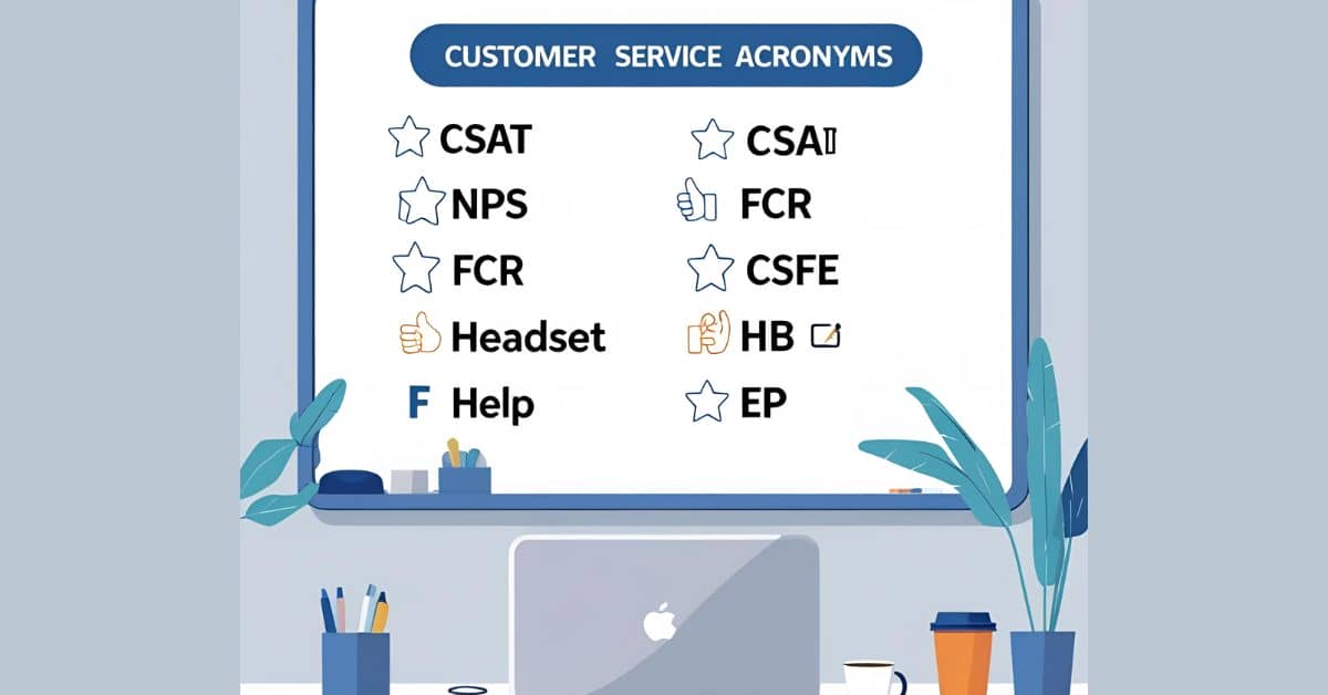 Essential customer service acronyms and abbreviations for support agents.