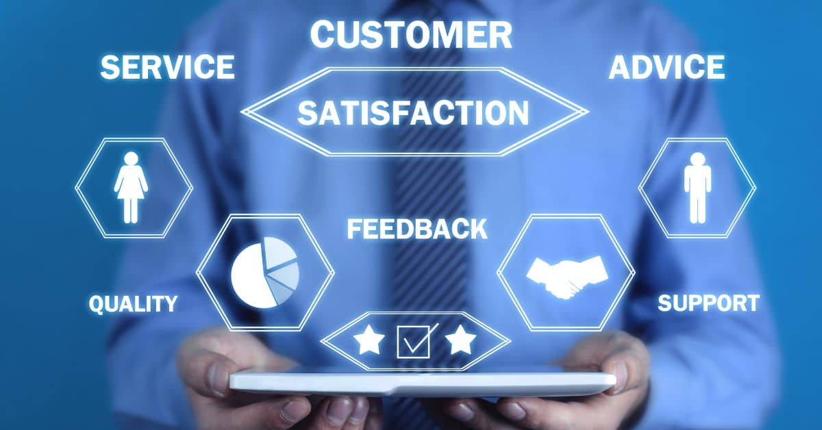 Dashboard displaying key customer service metrics and performance data.