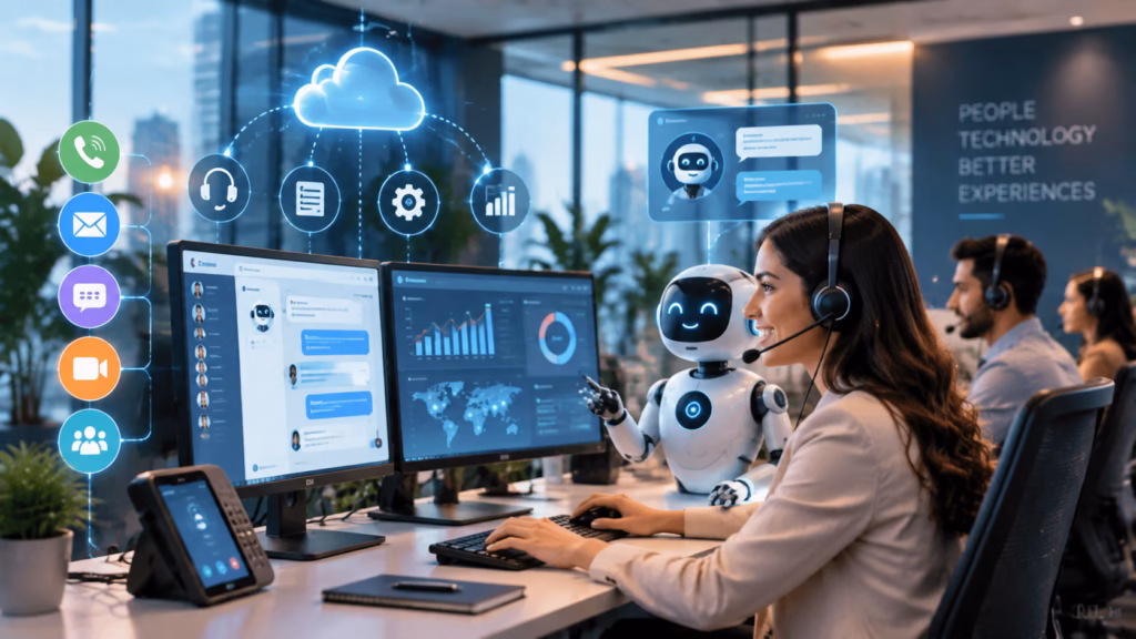 Modern contact center solutions with AI, analytics, and omnichannel customer support.