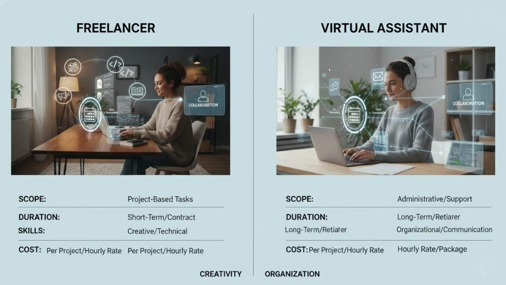 Freelancer vs Virtual Assistant — Key Differences Explained