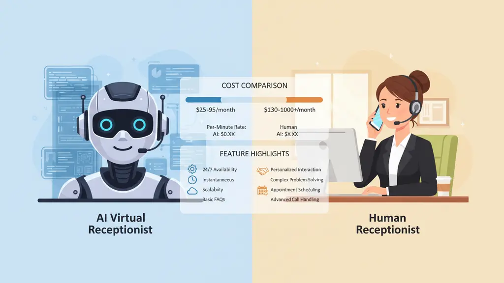 Is an AI Receptionist Really Cheaper? Pricing Showdown: AI vs. Human Virtual Receptionists